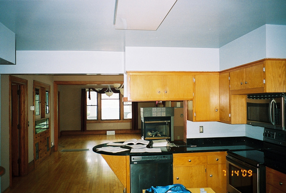 View from Kitchen to Dining - BEFORE