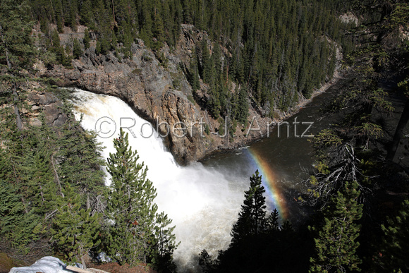 Yellowstone River Upper Falls with Rainbow